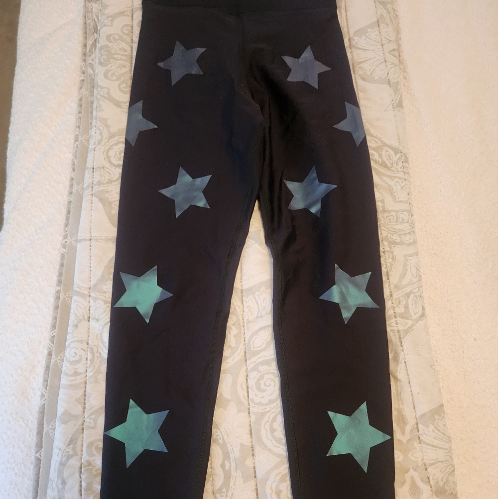 Ultracor Black Leggings with Star Design